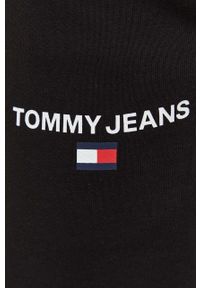 Tommy Jeans spodnie dresowe bawełniane kolor czarny z nadrukiem. Kolor: czarny. Materiał: bawełna, dresówka. Wzór: nadruk #3