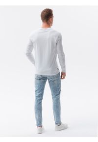 Ombre Clothing - Klasyczny męski longsleeve z długimi rękawami L134 - biały - XXL. Okazja: na co dzień. Kolor: biały. Materiał: bawełna, elastan. Długość rękawa: długi rękaw. Długość: długie. Styl: klasyczny #5