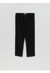 Reserved - Bawełniane spodnie jogger - czarny. Kolor: czarny. Materiał: bawełna
