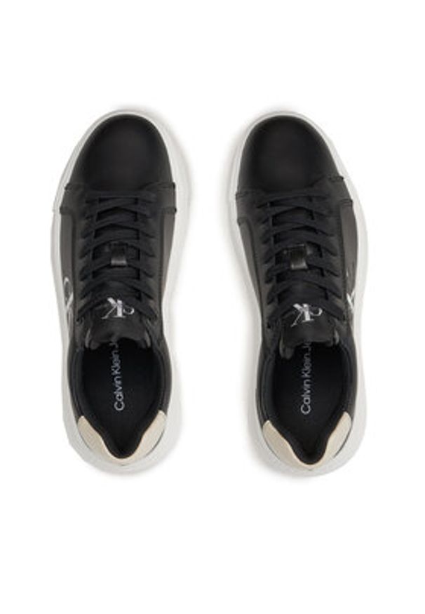 Calvin Klein Jeans Sneakersy Chunky Cupsole Laceup Lth Ml Mtl YW0YW01476 Czarny. Kolor: czarny. Materiał: skóra