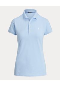 Ralph Lauren - RALPH LAUREN - Niebieska koszulka Polo Tailored Fit z logo. Typ kołnierza: polo. Kolor: niebieski. Materiał: bawełna, elastan. Styl: klasyczny #2