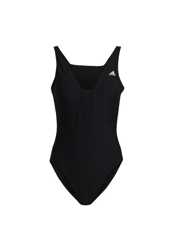 Adidas - Iconisea 3-Stripes Swimsuit. Kolor: czarny. Materiał: materiał