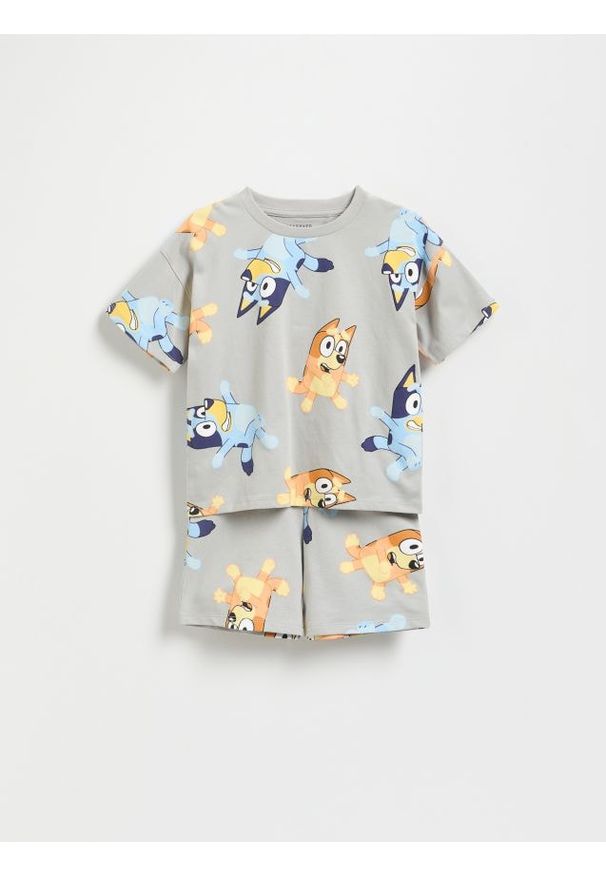 Reserved - Bawełniany komplet Bluey - jasnoszary. Kolor: szary. Materiał: bawełna