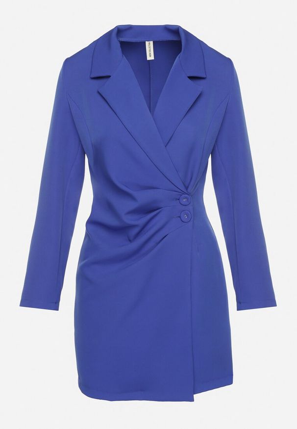 Born2be - Granatowa Sukienka Iontheme. Okazja: na spotkanie biznesowe, do pracy. Typ kołnierza: dekolt w serek. Kolor: niebieski. Styl: biznesowy, elegancki, klasyczny