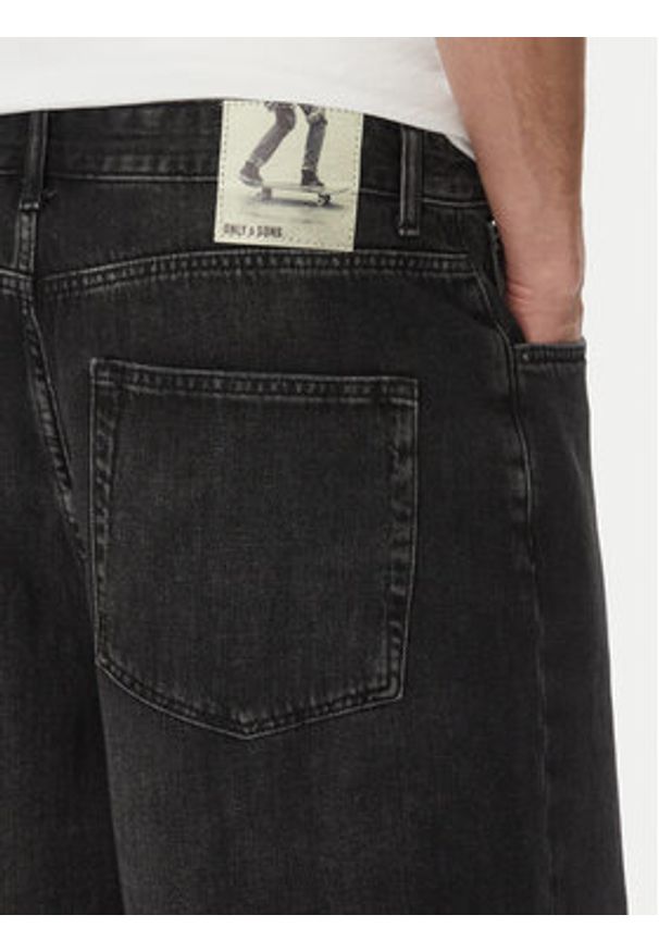 Only & Sons Szorty jeansowe Carl 22032957 Czarny Balloon Fit. Kolor: czarny. Materiał: bawełna