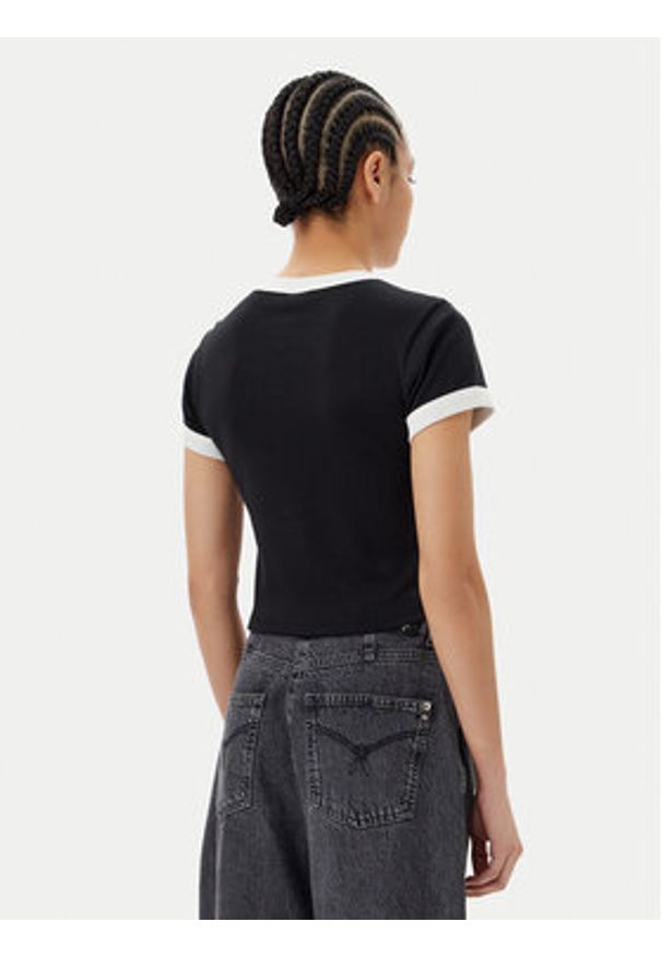 Hugo - HUGO T-Shirt Dalia 50537476 Czarny Slim Fit. Kolor: czarny. Materiał: bawełna