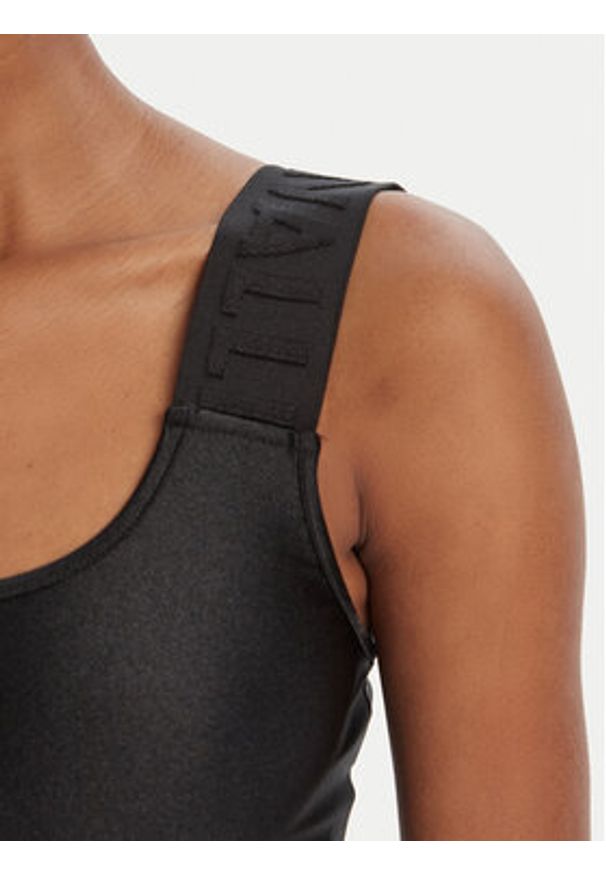 Just Cavalli Top Crop Element 79PAM2A6 Czarny Slim Fit. Kolor: czarny. Materiał: syntetyk