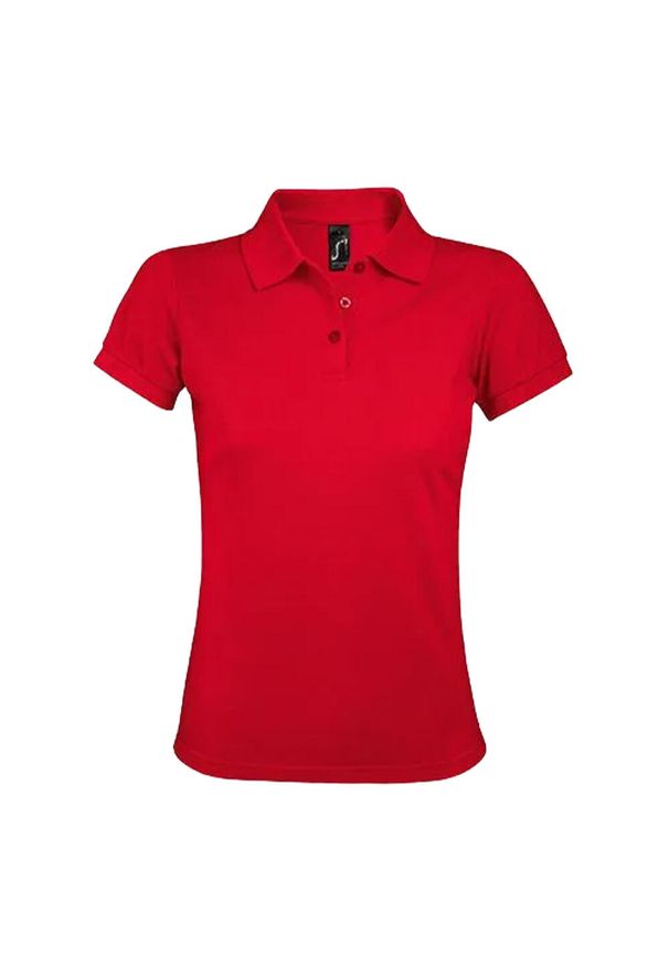 SOL'S - Damska Koszulka Polo Prime. Typ kołnierza: polo. Kolor: czerwony