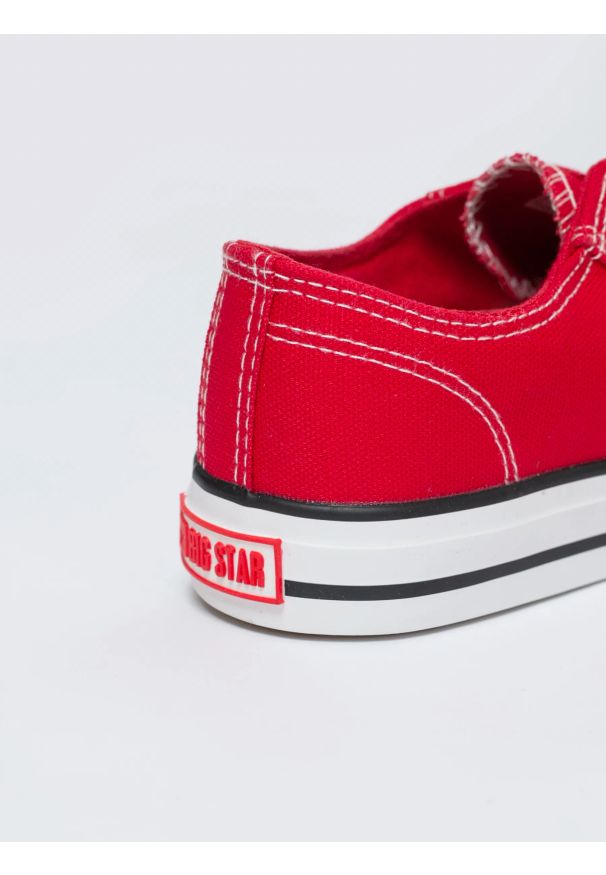 Big-Star - Trampki męskie niskie czerwone JJ174609 603. Kolor: czerwony. Materiał: skóra, jeans. Styl: klasyczny, sportowy