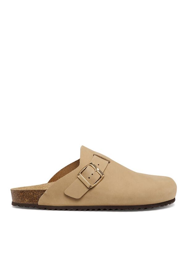 Geox Klapki D Brionia D65LSA 00032 C6738 Beżowy. Kolor: beżowy. Materiał: skóra, nubuk