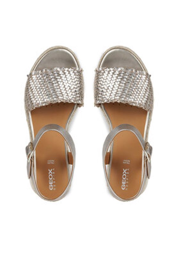 Geox Espadryle D Eolie D25SRF 0CF6E CB500 Złoty. Kolor: złoty. Materiał: skóra