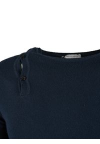 Trussardi Jeans - Trussardi Sweter "Serafino" | U11TRC0045 / Serafino | Mężczyzna | Granatowy. Okazja: na co dzień. Kolor: niebieski. Materiał: wiskoza, poliamid. Długość rękawa: długi rękaw. Długość: długie. Wzór: aplikacja. Styl: casual #3