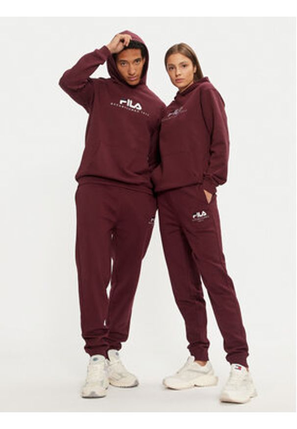 Fila Bluza Unisex Brunssum FAU0145 Bordowy Regular Fit. Kolor: czerwony. Materiał: bawełna