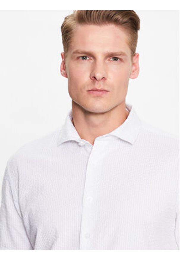 Lindbergh Koszula 30-203431 Biały Slim Fit. Kolor: biały. Materiał: bawełna