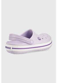 Crocs klapki dziecięce kolor fioletowy. Nosek buta: okrągły. Kolor: fioletowy. Materiał: materiał, guma. Wzór: gładki #3