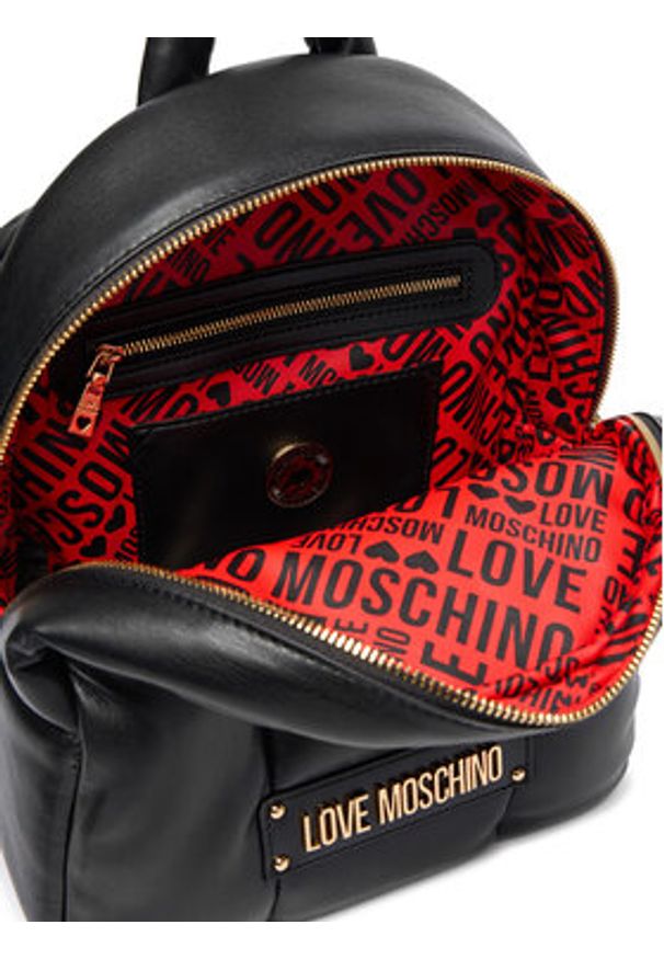 Love Moschino - LOVE MOSCHINO Plecak JC4324PP0NKM100A Czarny. Kolor: czarny. Materiał: skóra