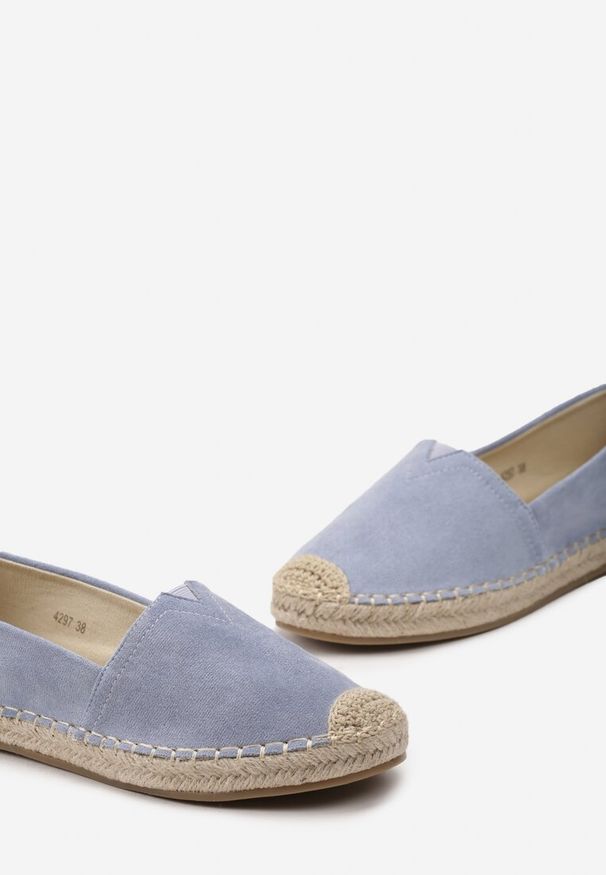 Renee - Jasnoniebieskie Espadryle na Płaskiej Jutowej Podeszwie Lenarssa. Kolor: niebieski. Styl: boho