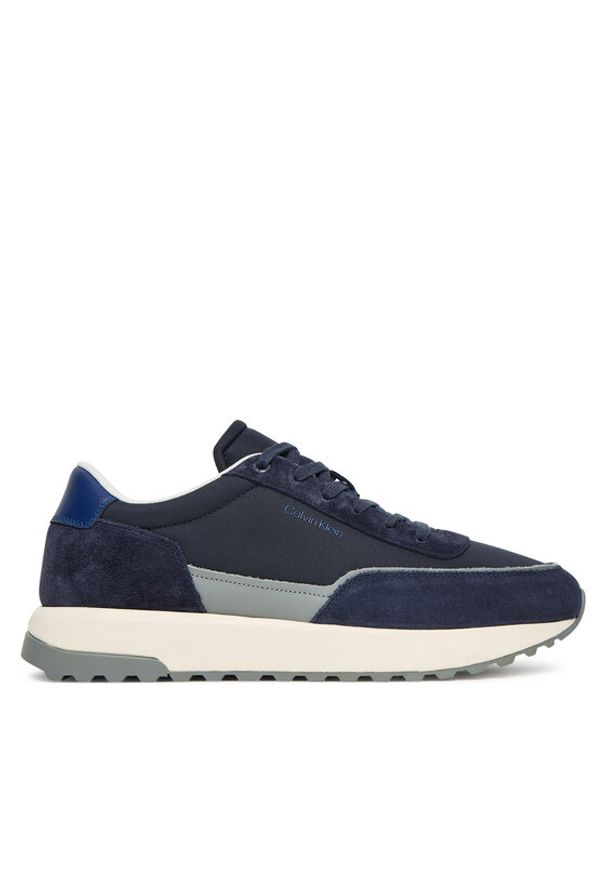 Calvin Klein Sneakersy Low Top Lace Up Repreve Mix HM0HM01714 Granatowy. Kolor: niebieski. Materiał: zamsz, skóra