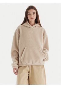Adidas - adidas Bluza Essentials Teddy JW6061 Beżowy Oversize. Kolor: beżowy. Materiał: syntetyk