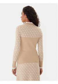 Guess Sweter W5BR24 Z3JD2 Beżowy Slim Fit. Kolor: beżowy. Materiał: syntetyk