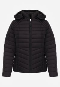 Renee - Czarna Przejściowa Kurtka Pikowana z Kapturem z Możliwością Odpięcia Pretiga. Okazja: na spacer. Typ kołnierza: kaptur. Kolor: czarny. Materiał: nylon, jeans #7