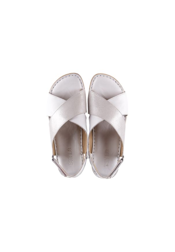 Sandały Bayla-161 016 740 White Print, Biały, Skóra naturalna. Zapięcie: rzepy. Kolor: biały. Materiał: skóra. Wzór: nadruk. Styl: klasyczny