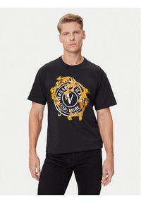 Versace Jeans Couture T-Shirt 79GAHE01 CJ00T Czarny Regular Fit. Kolor: czarny. Materiał: bawełna