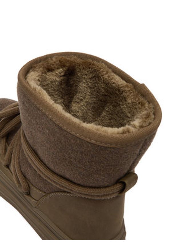 DeeZee Śniegowce DZ-AW08 Khaki. Kolor: brązowy. Materiał: materiał