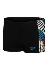 Speedo - Slipy Kąpielowe W Paski Dla Chłopców. Kolor: czarny, czerwony, wielokolorowy. Wzór: paski