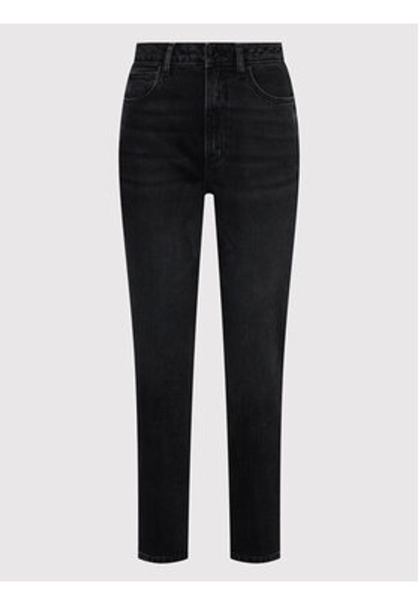 Guess Jeansy W2YA21 D4QD1 Czarny Mom Fit. Kolor: czarny
