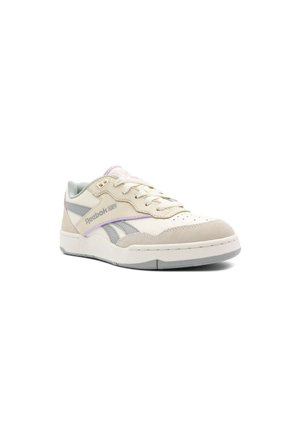Buty damskie snekarsy Reebok BB 4000. Zapięcie: sznurówki. Kolor: wielokolorowy, beżowy, fioletowy. Materiał: tkanina, materiał, skóra, syntetyk. Szerokość cholewki: normalna. Sport: turystyka piesza