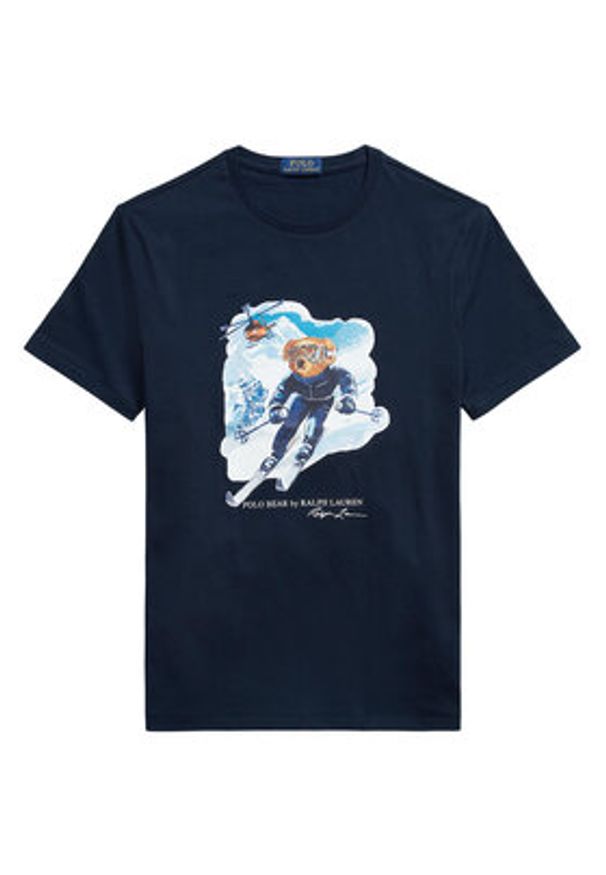 Polo Ralph Lauren T-Shirt 710P07343002 Granatowy Regular Fit. Typ kołnierza: polo. Kolor: niebieski. Materiał: bawełna