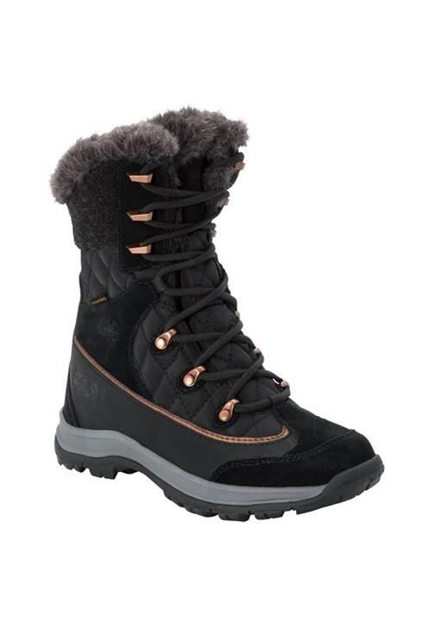 Buty do chodzenia damskie Jack Wolfskin Aspen High Texapore. Wysokość cholewki: za kostkę. Kolor: czarny. Materiał: skóra, syntetyk, materiał. Szerokość cholewki: normalna. Sport: turystyka piesza