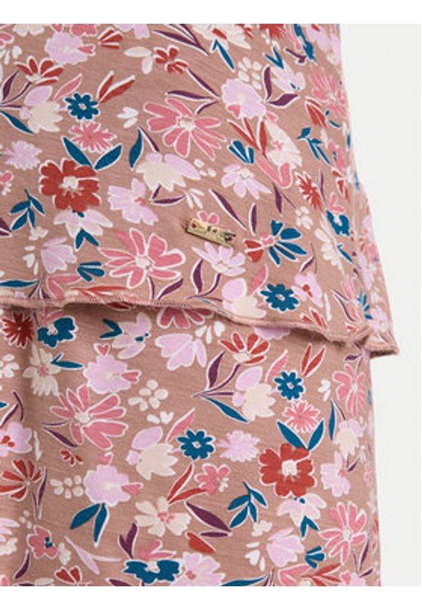 United Colors of Benetton - United Colors Of Benetton Koszulka piżamowa 3RKC3H00L Beżowy Regular Fit. Kolor: beżowy. Materiał: wiskoza