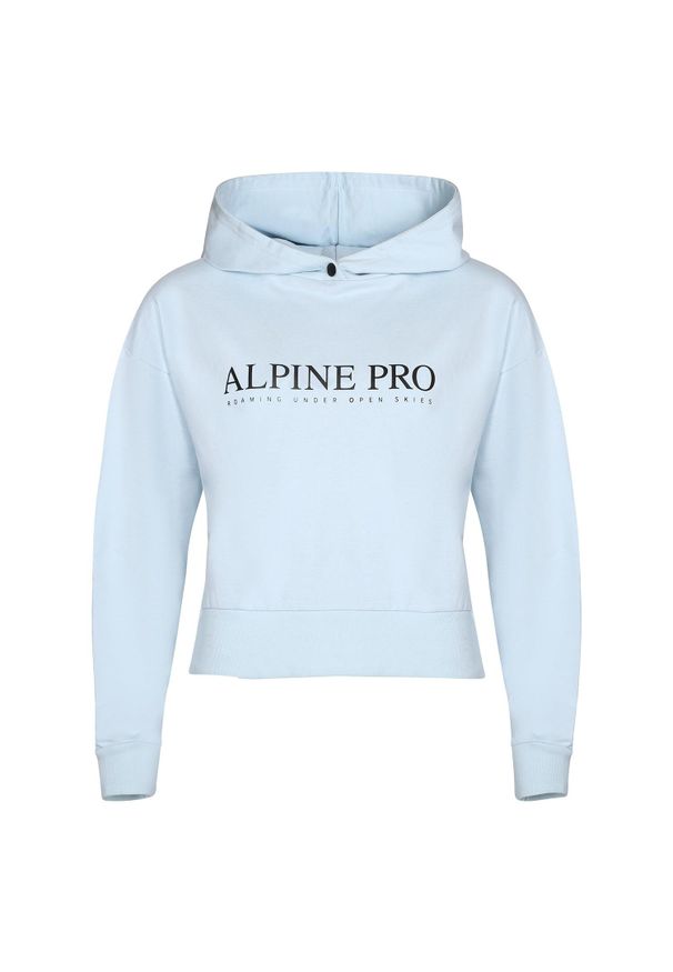 ALPINE PRO - Hoodie Damski Alpine Pro Jefewa XL - Ciepły i Stylowy. Typ kołnierza: kaptur. Kolor: niebieski. Materiał: dzianina. Wzór: nadruk