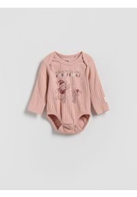 Reserved - Bawełniane body Kubuś Puchatek - brudny róż. Kolor: różowy. Materiał: bawełna. Wzór: motyw z bajki #1