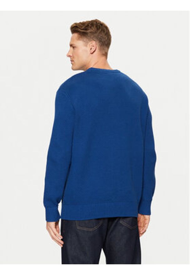 Selected Homme Sweter 16094552 Niebieski Relaxed Fit. Kolor: niebieski. Materiał: bawełna