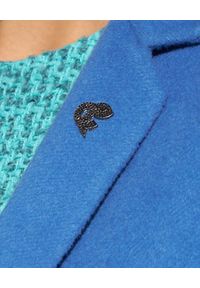 EMMA & GAIA - Niebieski wełniany płaszcz. Kolor: niebieski. Materiał: wełna. Styl: klasyczny #3
