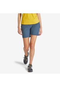 quechua - Spodenki turystyczne damskie, Quechua MH500. Kolor: szary, niebieski, wielokolorowy. Materiał: elastan, poliamid, materiał. Sport: turystyka piesza
