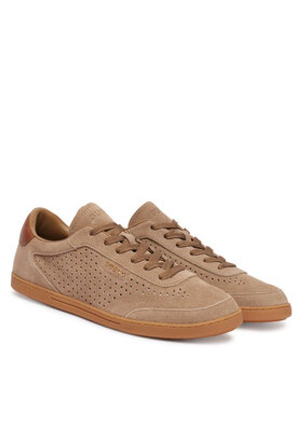 Guess Sneakersy FMJNIX SUE12 Brązowy jasny. Kolor: brązowy. Materiał: skóra, zamsz