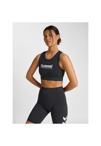 Biustonosz lekkiego wsparcia z logo dla kobiet Hummel Pulse. Kolor: wielokolorowy, szary, czarny #1