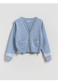 Reserved - Kardigan z wiskozą - jasnoniebieski. Kolor: niebieski. Materiał: wiskoza #1
