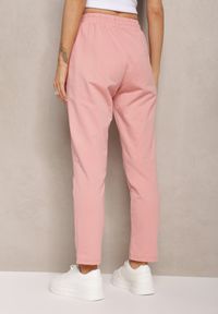 Renee - Różowe Spodnie Dresowe z Bawełny Steviana. Kolor: różowy. Materiał: dresówka, bawełna