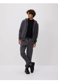 Reserved - Spodnie dresowe regular fit - ciemnoszary. Kolor: szary. Materiał: dresówka