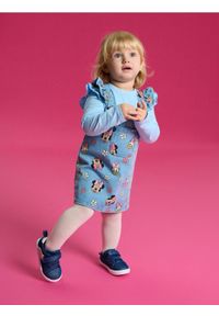 Sinsay - Sukienka jeansowa na ramiączkach z nadrukiem Minnie Mouse - niebieski. Kolor: niebieski. Materiał: jeans. Wzór: motyw z bajki, nadruk #1