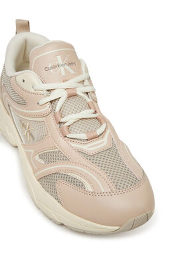 Calvin Klein Jeans Sneakersy Retro Tennis Mesh Ml YW0YW01807 Beżowy. Kolor: beżowy. Materiał: materiał