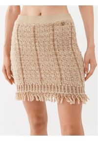 TwinSet - TWINSET Spódnica mini 232TP3631 Beżowy Slim Fit. Kolor: beżowy. Materiał: bawełna #1