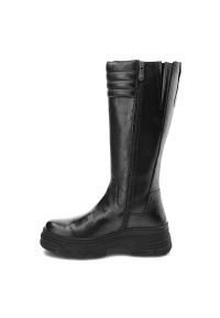 Czarne Kozaki Marco Tozzi Wygodne Skórzane Buty Damskie. Okazja: na co dzień. Kolor: czarny. Materiał: skóra. Szerokość cholewki: normalna. Obcas: na obcasie. Styl: casual, elegancki. Wysokość obcasa: niski