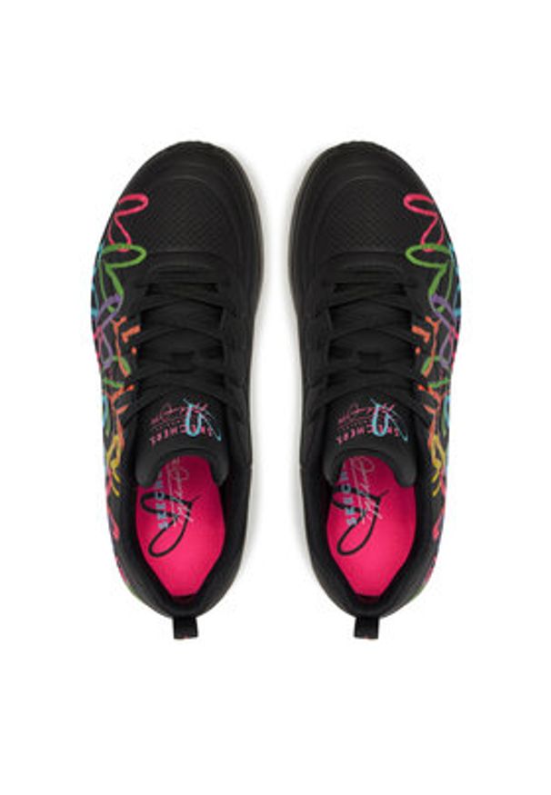 skechers - Skechers Sneakersy Uno Lite - Heat of Lights 177977/BKMT Czarny. Kolor: czarny. Materiał: skóra