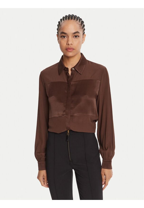 Liu Jo Koszula MF5106 T2578 Brązowy Regular Fit. Kolor: brązowy. Materiał: wiskoza